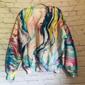 Vintage 90s Marbled Suminagashi Sweatshirt